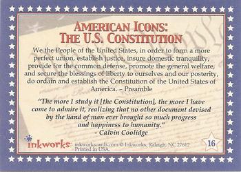2001 Inkworks American Pride #16 The U.S. Constitution Back
