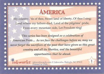 2001 Inkworks American Pride #1 A Celebration of the American Spirit Back