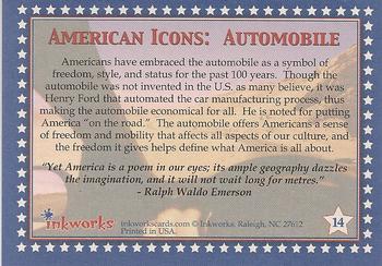 2001 Inkworks American Pride #14 Automobile Back