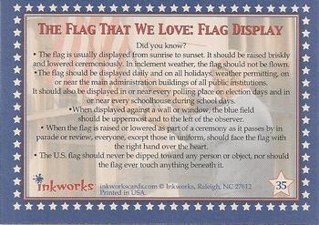 2001 Inkworks American Pride #35 Flag Display Back