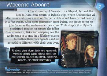 2001 Inkworks Andromeda Season 1 #7 Welcome Aboard Back