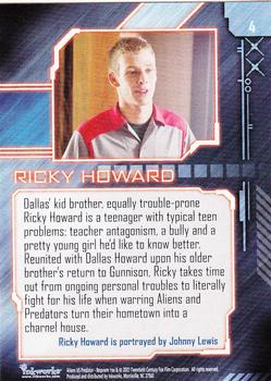 2007 Inkworks Alien vs. Predator Requiem #4 Ricky Howard Back
