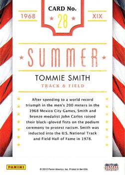 2012 Panini Americana Heroes & Legends - Olympics #28 Tommie Smith Back