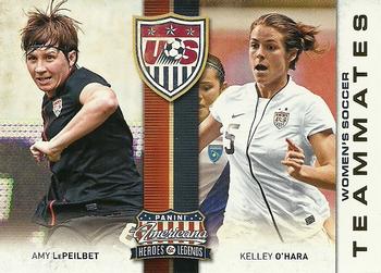 2012 Panini Americana Heroes & Legends - US Women's Soccer Teammates #8 Amy LePeilbet / Kelley O'Hara Front