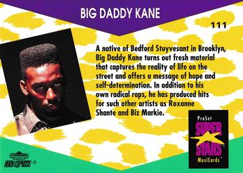 1991 Pro Set SuperStars MusiCards #111 Big Daddy Kane Back