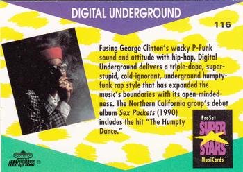 1991 Pro Set SuperStars MusiCards #116 Digital Underground Back