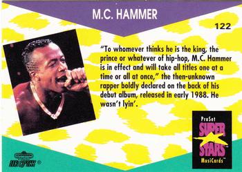 1991 Pro Set SuperStars MusiCards #122 M.C. Hammer Back