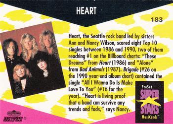 1991 Pro Set SuperStars MusiCards #183 Heart Back