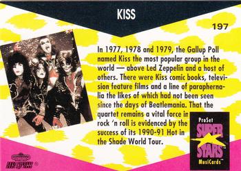 1991 Pro Set SuperStars MusiCards #197 Kiss Back