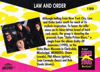 1991 Pro Set SuperStars MusiCards #199 Law and Order Back