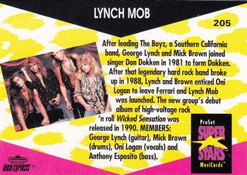 1991 Pro Set SuperStars MusiCards #205 Lynch Mob Back