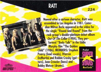 1991 Pro Set SuperStars MusiCards #224 Ratt Back