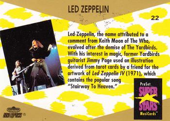1991 Pro Set SuperStars MusiCards #22 Led Zeppelin Back