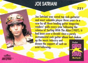 1991 Pro Set SuperStars MusiCards #231 Joe Satriani Back