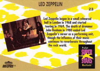 1991 Pro Set SuperStars MusiCards #23 Led Zeppelin Back