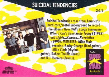 1991 Pro Set SuperStars MusiCards #241 Suicidal Tendencies Back