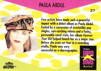 1991 Pro Set SuperStars MusiCards #27 Paula Abdul Back