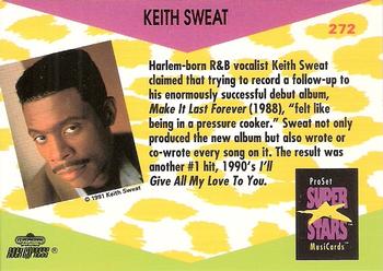 1991 Pro Set SuperStars MusiCards #272 Keith Sweat Back