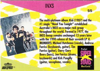 1991 Pro Set SuperStars MusiCards #55 INXS Back