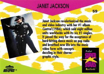 1991 Pro Set SuperStars MusiCards #59 Janet Jackson Back