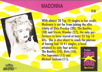 1991 Pro Set SuperStars MusiCards #68 Madonna Back