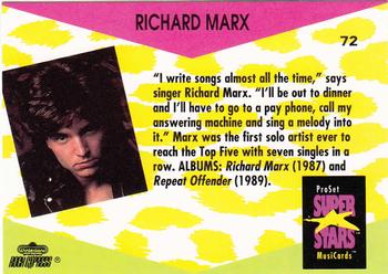 1991 Pro Set SuperStars MusiCards #72 Richard Marx Back