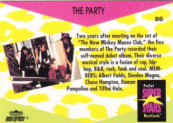 1991 Pro Set SuperStars MusiCards #86 The Party Back