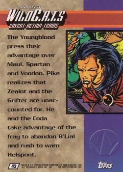 1993 Topps WildC.A.T.s #43 The Youngblood press their adva Back