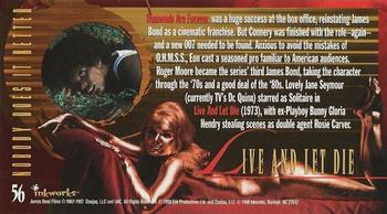 1998 Inkworks The Women of James Bond #56 Live and Let Die Back