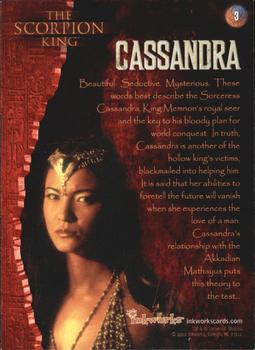 2002 Inkworks The Scorpion King #3 Cassandra Back