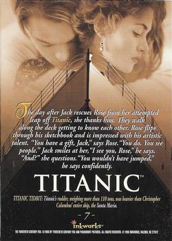 1998 Inkworks Titanic (Movie) #7 The day after Jack rescues Rose from her attempted... Back