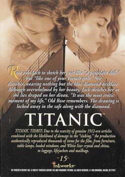 1998 Inkworks Titanic (Movie) #15 Rose asks Jack to sketch her, not like 