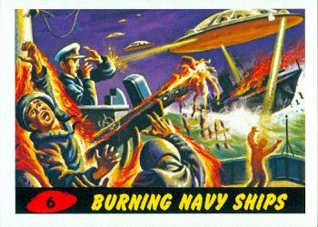 2012 Topps Mars Attacks Heritage #6 Burning Navy Ships Front