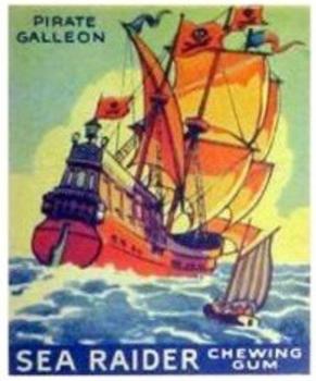 1933 World Wide Gum Sea Raiders (Canadian Version / English) (V359-1) #3 Pirate Galleon Front
