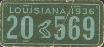 1936 Goudey Auto License Plates (R19-1) #NNO Louisiana Front