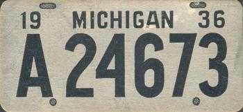 1936 Goudey Auto License Plates (R19-1) #NNO Michigan Front