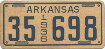 1936 Goudey Auto License Plates (R19-1) #NNO Arkansas Front