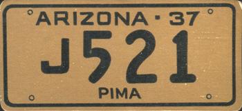 1937 Goudey Auto License Plates (R19-2) #NNO Arizona Front