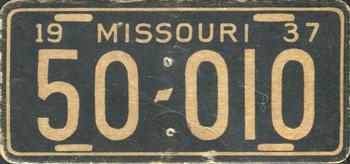 1937 Goudey Auto License Plates (R19-2) #NNO Missouri Front