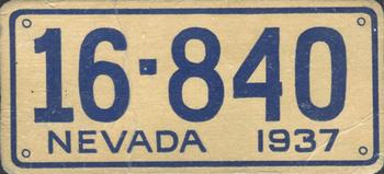 1937 Goudey Auto License Plates (R19-2) #NNO Nevada Front