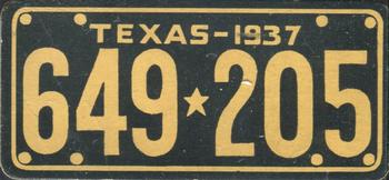 1937 Goudey Auto License Plates (R19-2) #NNO Texas Front