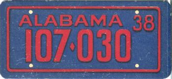 1938 Goudey Auto License Plates (R19-3) #NNO Alabama Front