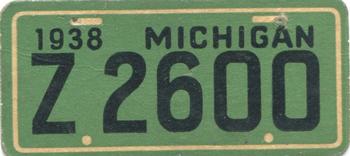 1938 Goudey Auto License Plates (R19-3) #NNO Michigan Front