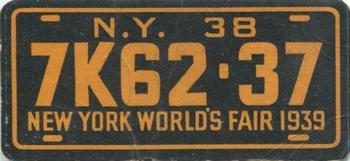 1938 Goudey Auto License Plates (R19-3) #NNO New York Front