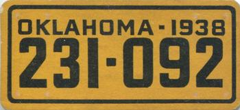 1938 Goudey Auto License Plates (R19-3) #NNO Oklahoma Front
