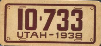 1938 Goudey Auto License Plates (R19-3) #NNO Utah Front
