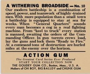 1938 Goudey Action Gum (R1) #10 A Withering Broadside Back