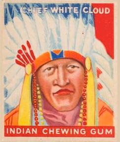 1947 Goudey Indian Gum (R773) #92 Chief White Cloud Front
