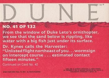 1984 Fleer Dune #41 Wormsign! Back