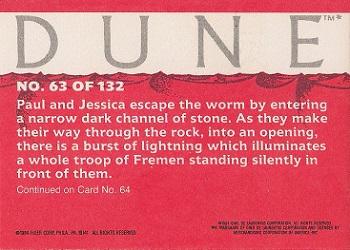 1984 Fleer Dune #63 The First Meeting With The Fremen Back